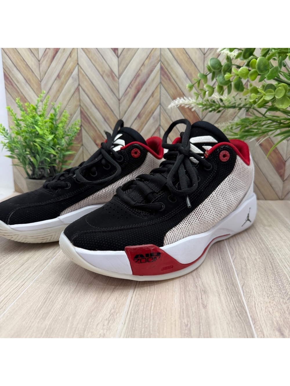 Jordan Zoom Separate black white red basketball shoes
